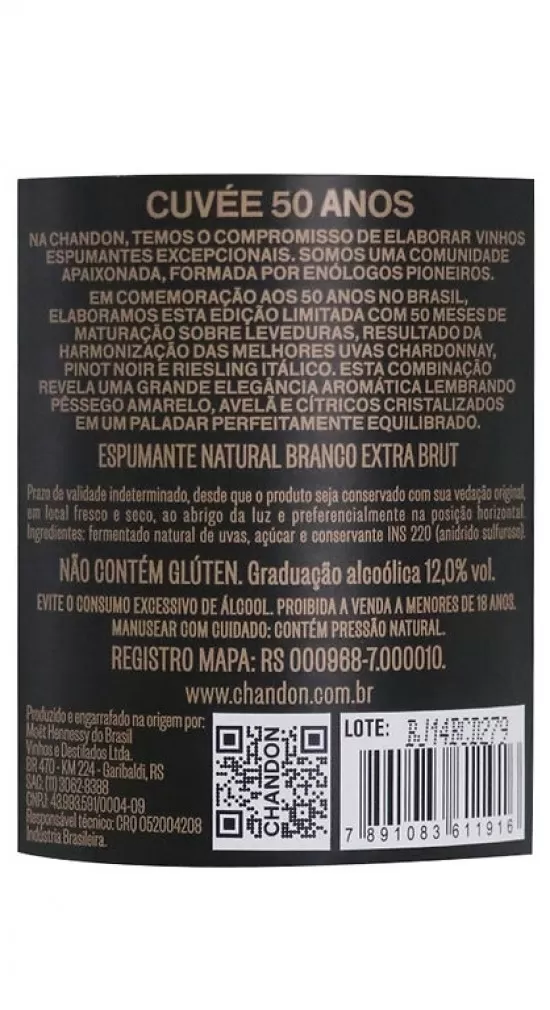 Espumante Chandon Cuveé 50 Anos Edição Limitada 750ml