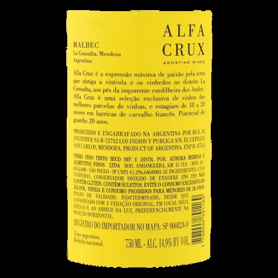 Vinho Alfa Crux Malbec 750ml