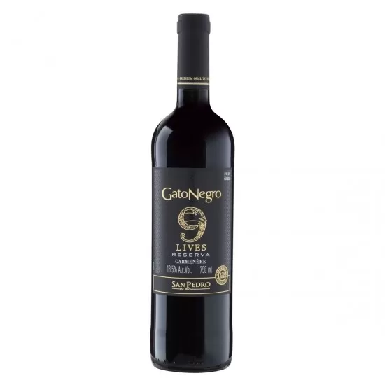 Vinho Gato Negro 9 Lives Reserva Carmenere 750ML