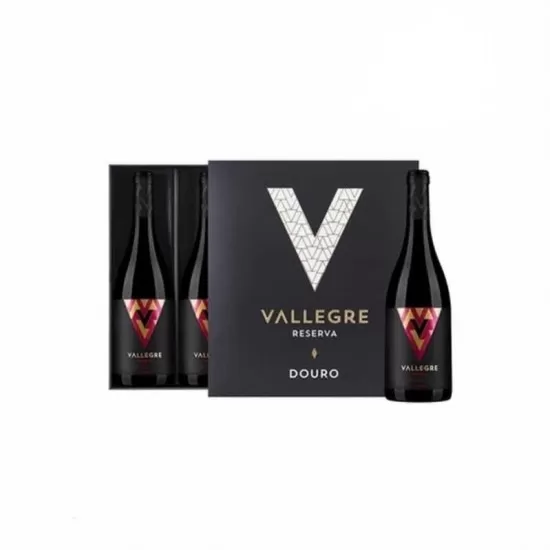 Vinho Vallegre Douro Reserva Tto Kit C/ 3 Vinhos 750ML