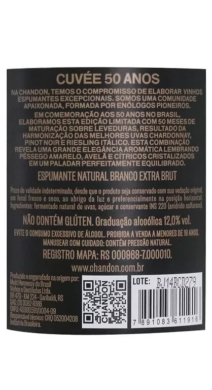 Espumante Chandon Cuveé 50 Anos Edição Limitada 750ml