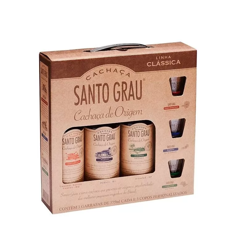 Kit Cachaça Santo Grau Origem Classica 375ml