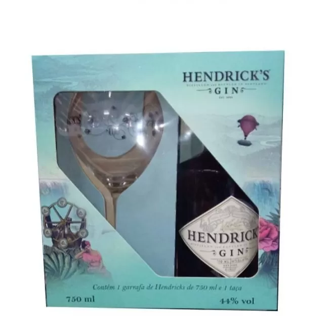 Kit Gin Hendrick´s C/ Taça de Vidro 750ml