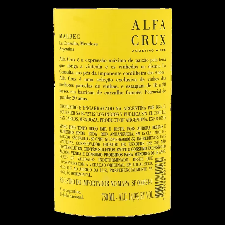 Vinho Alfa Crux Malbec 750ml