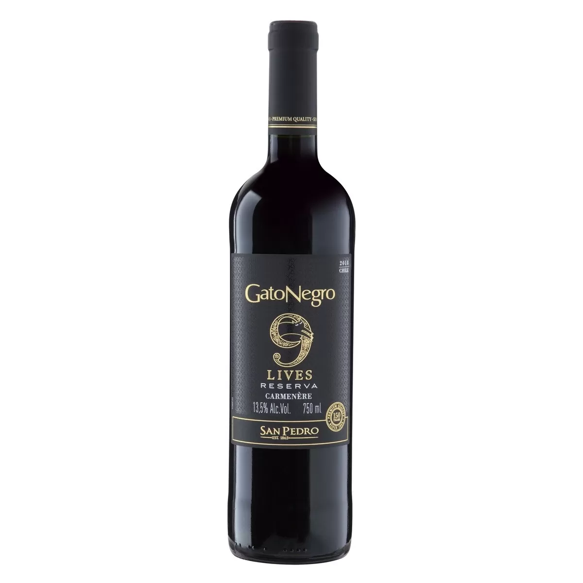 Vinho Gato Negro 9 Lives Reserva Carmenere 750ML